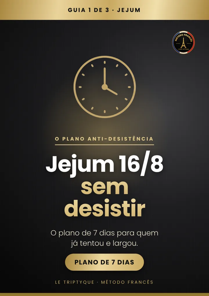Capa do guia Jejum 16/8 sem desistir