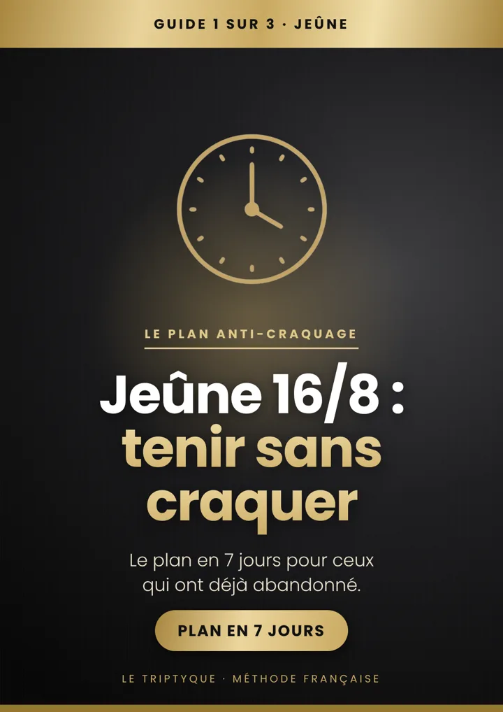 Couverture du guide Jeûne 16/8 : tenir sans craquer